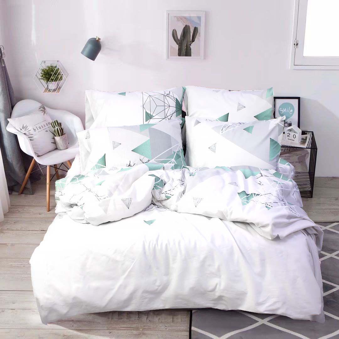 Простынь Т0773 145х214 см Белый/Зеленый