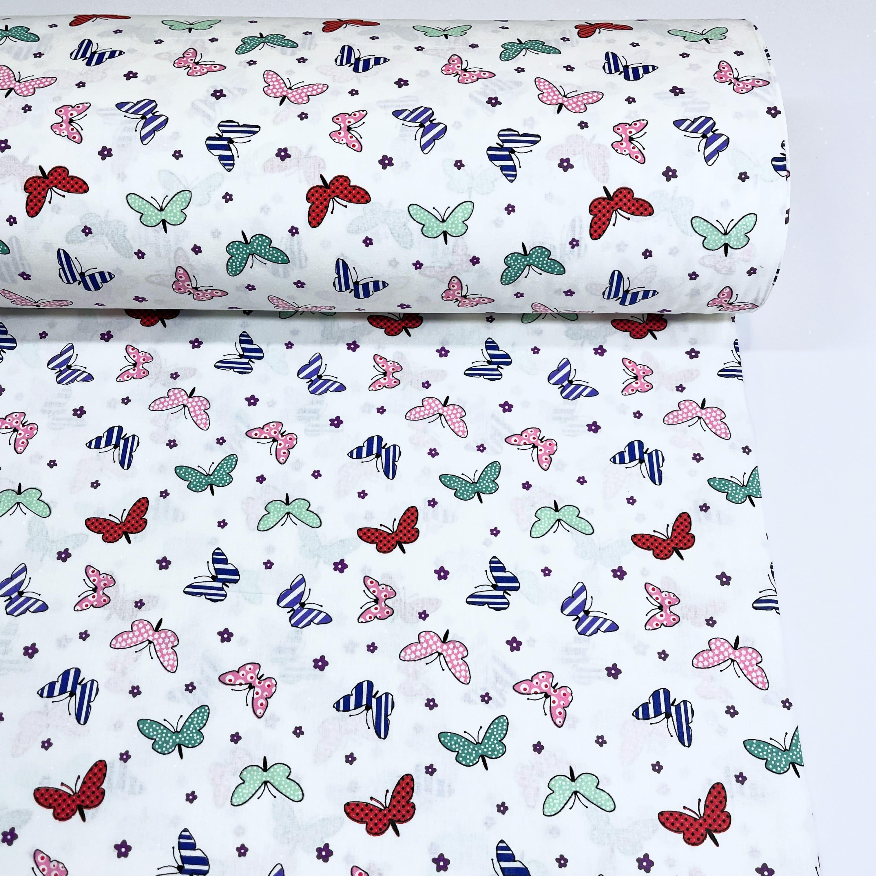 Ткань для постельного белья ранфорс бабочки 240 см (9336-02)
