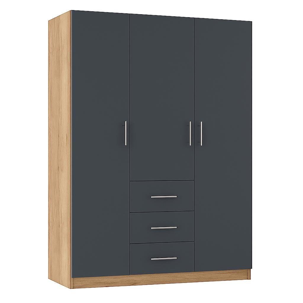 Шафа розпашна ШР7 SENAM 2400х1400х450 мм корпус Дуб Крафт Золотий фасад ДСП Антрацитовий (ШР7.24.45.14.А) - фото 3 Шафа розпашна ШР7 SENAM 2400х1400х450 мм корпус Дуб Крафт Золотий фасад ДСП Антрацитовий (ШР7.24.45.14.А) - фото 3