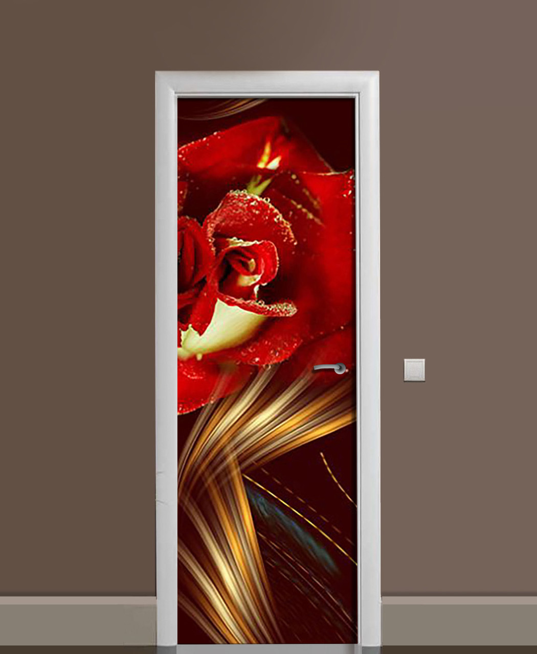 Наклейка 3D на дверь Zatarga "Сердцевина бутона" виниловая 650х2000 мм