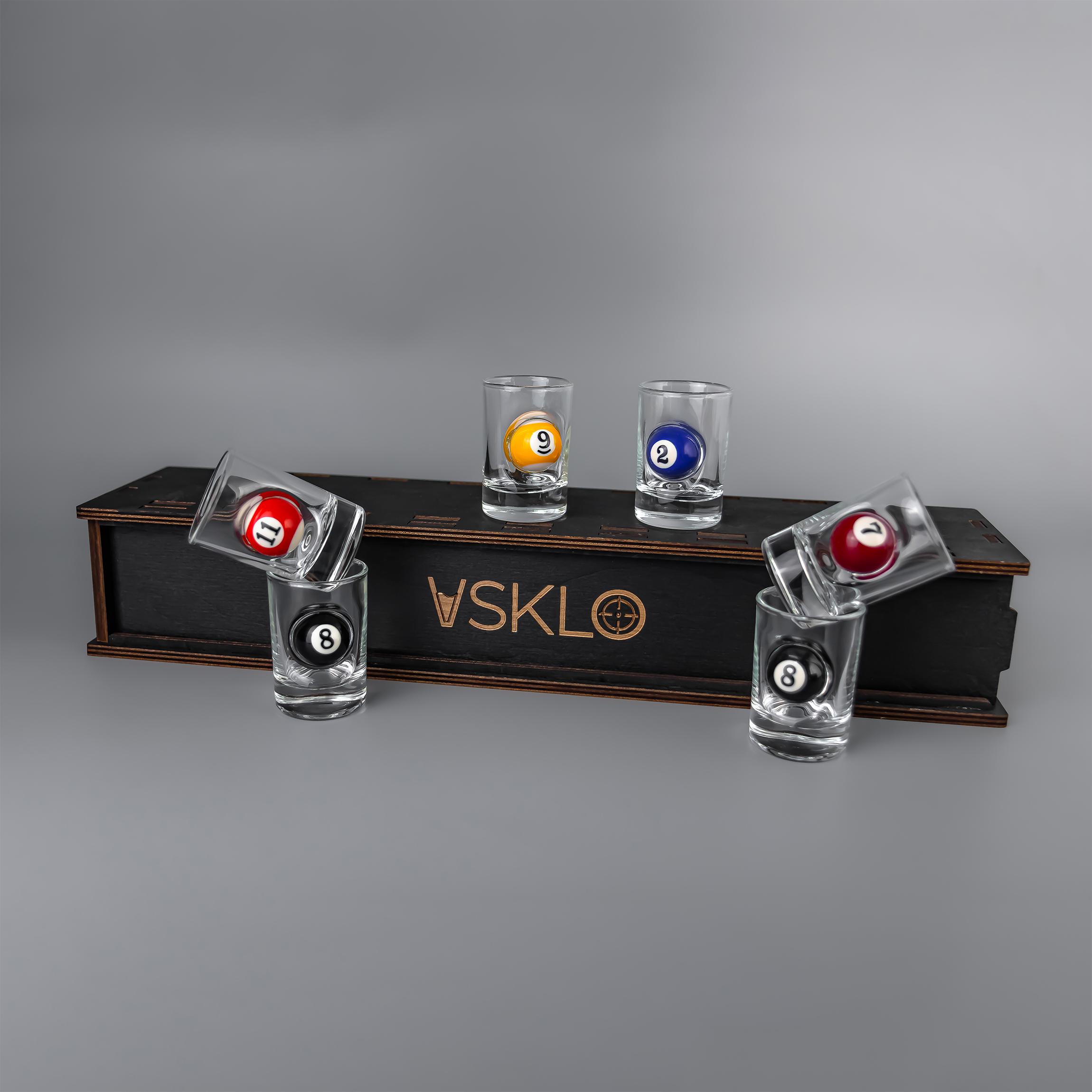 Набор рюмок на подставке Бильярд с упаковкой (24843487) - фото 4 Набор рюмок на подставке Бильярд с упаковкой (24843487) - фото 4