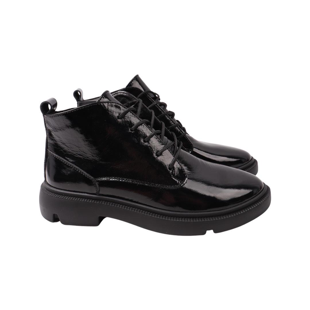 Ботинки женские Free Style из лаковой кожи р. 38 Черный (1-21DHC)