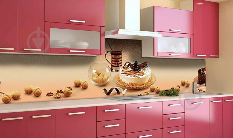 Наклейка виниловая кухонный фартук  Zatarga  "Тортик"  600х3000 мм