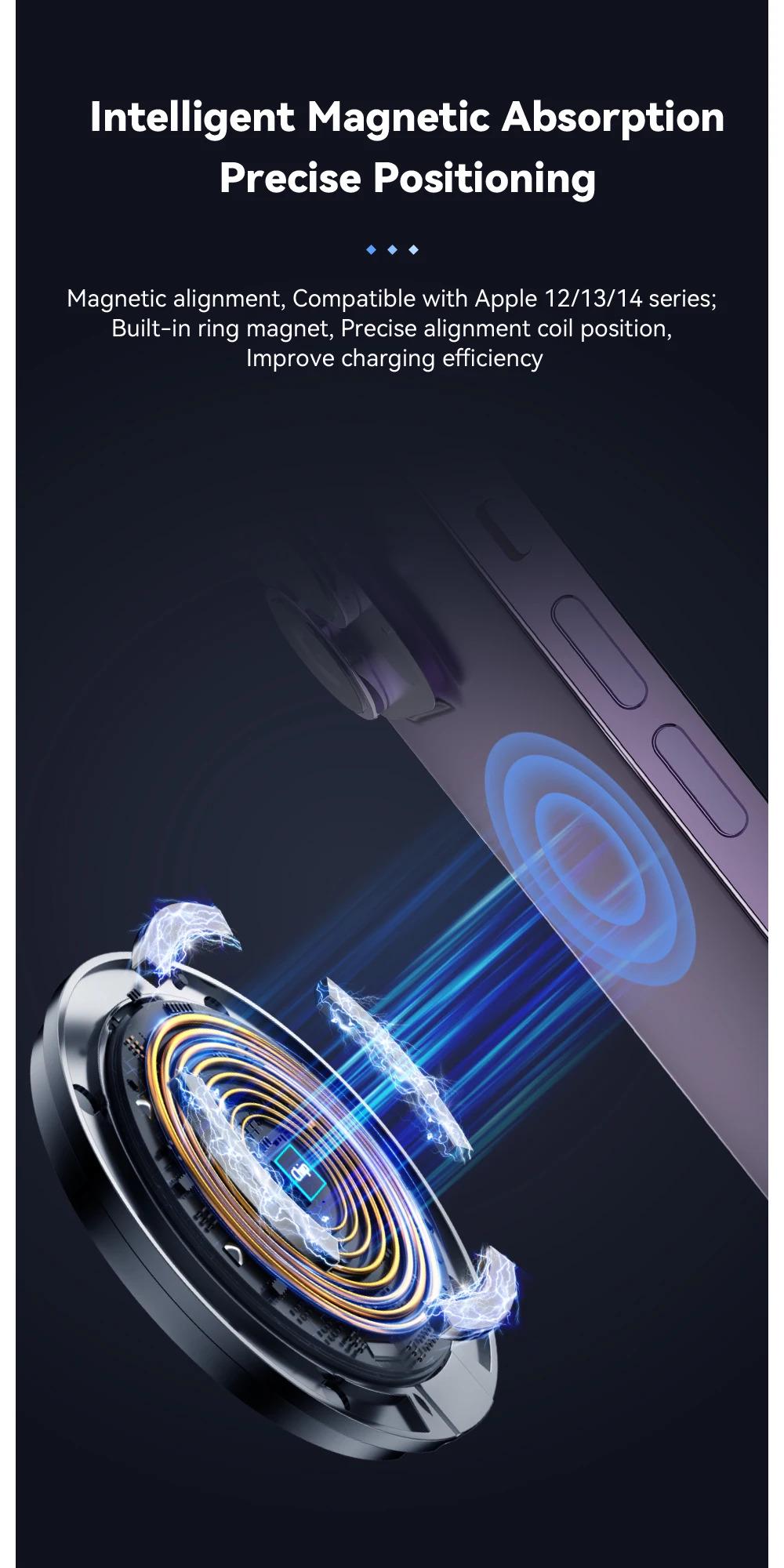 Зарядное устройство беспроводное Essager Qi Magnetic Charger ES-WC07 15W White - фото 3