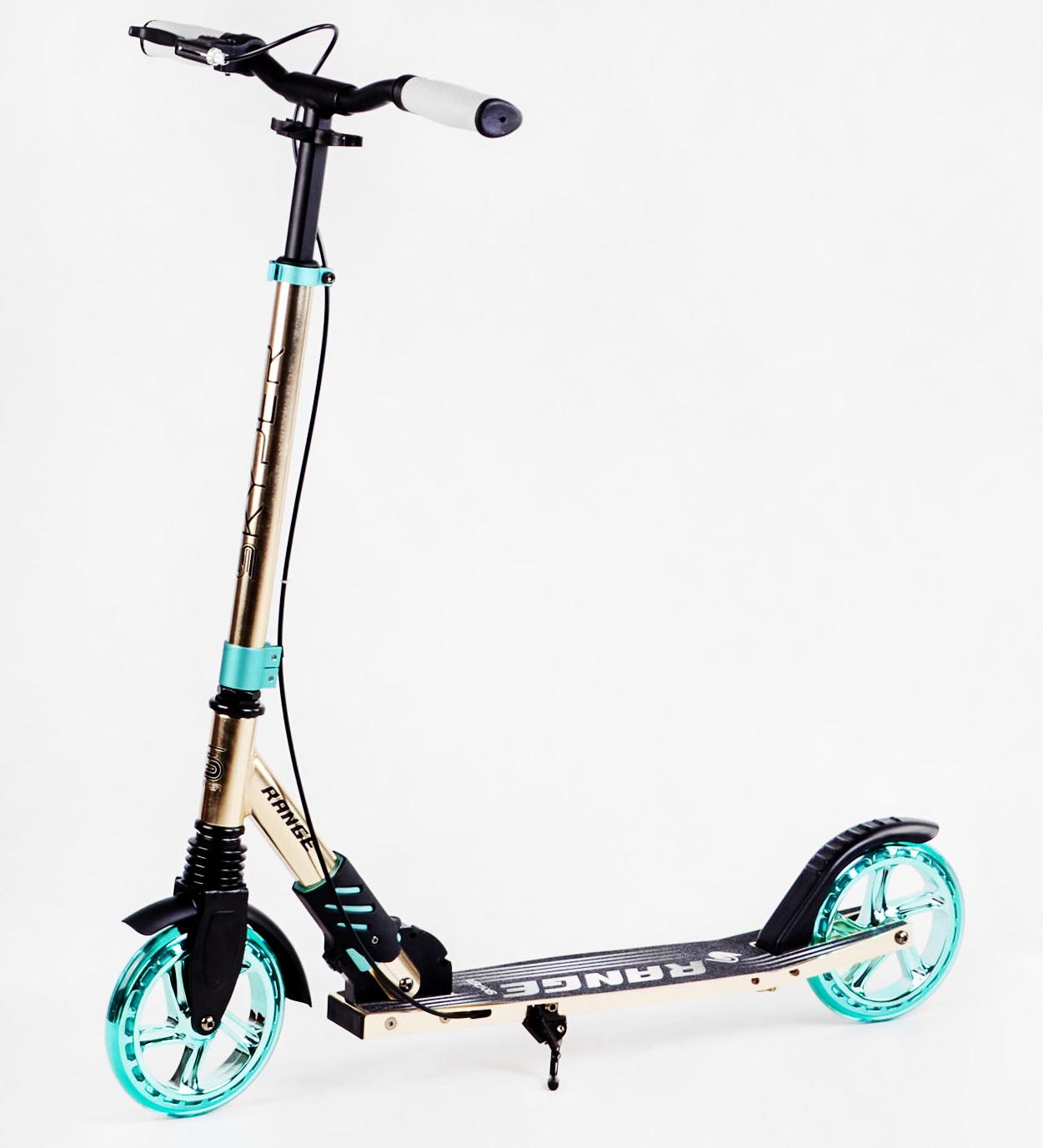 Самокат двухколесный Skyper Range колеса PU/амортизатор/ручной тормоз Turquoise/Metallic (114621)