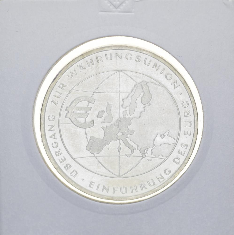 Коллекционная монета Германия 10 евро 2002 Презентация евро Серебро UNC (М10874)