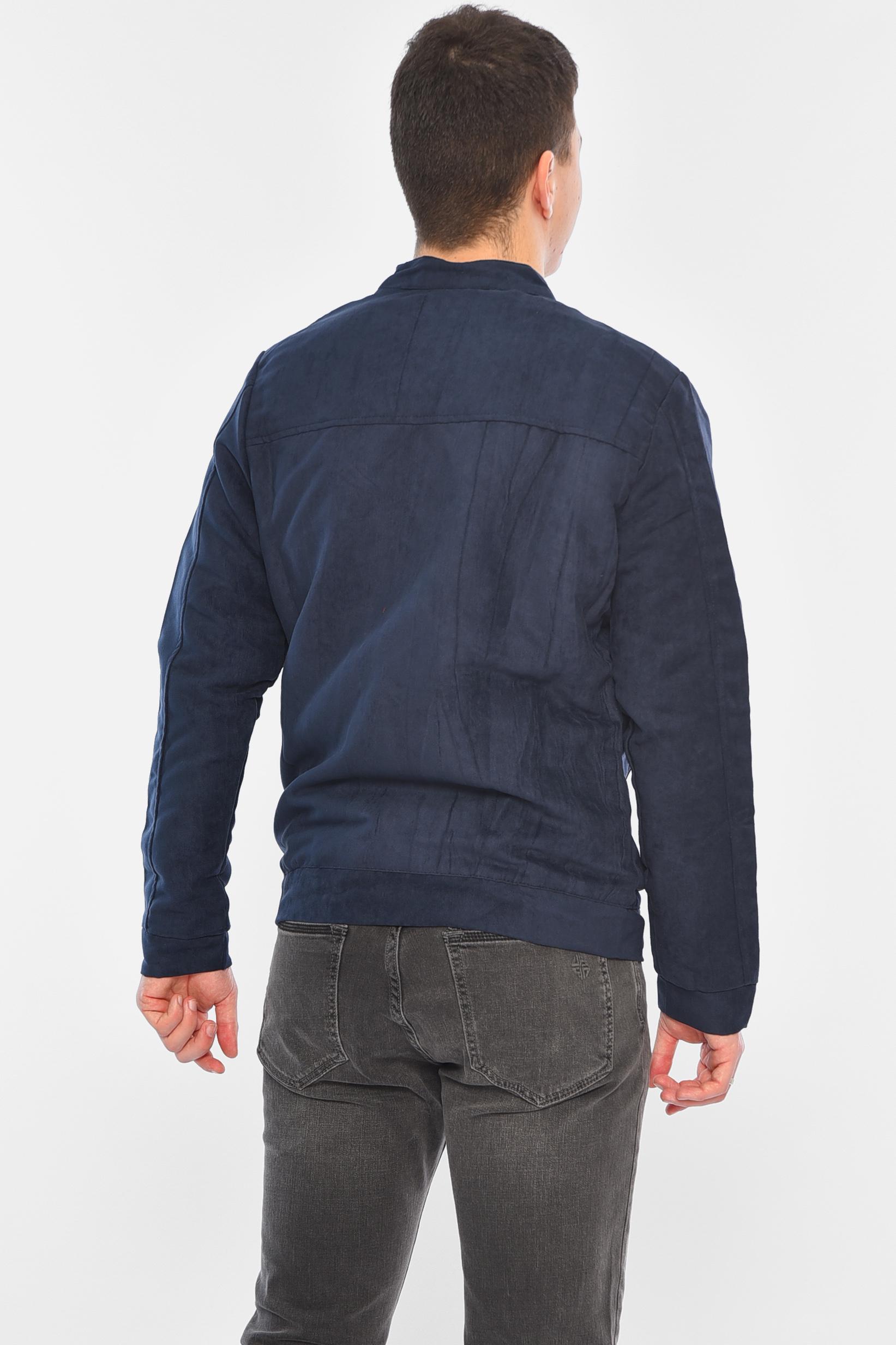 Бомбер мужской замшевый S-M Темно-синий (150675) - фото 3 Бомбер мужской замшевый S-M Темно-синий (150675) - фото 3