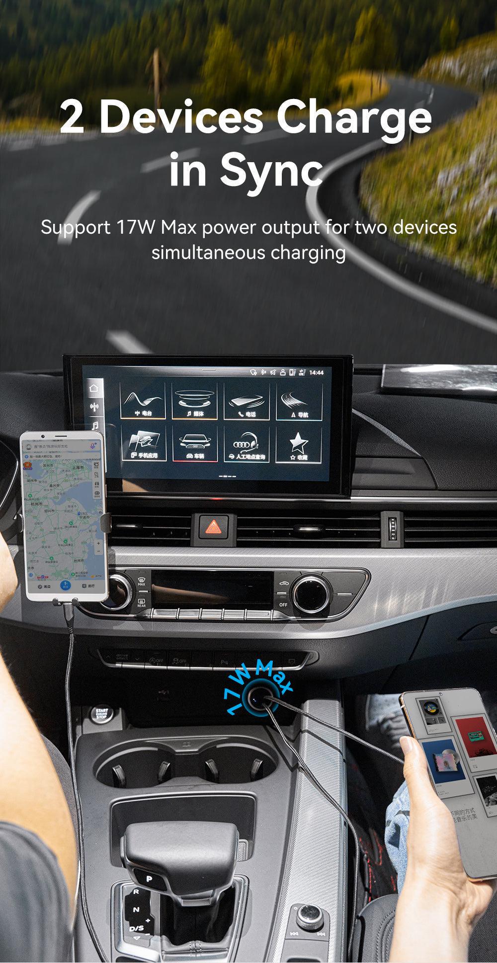 Зарядний пристрій автомобільний Vention 2x USB 18W/18W 4.8A USB-A Quick Charge 4.0/QC3.0 алюмінієвий Сріблястий (FFAH0) - фото 11 Зарядний пристрій автомобільний Vention 2x USB 18W/18W 4.8A USB-A Quick Charge 4.0/QC3.0 алюмінієвий Сріблястий (FFAH0) - фото 11