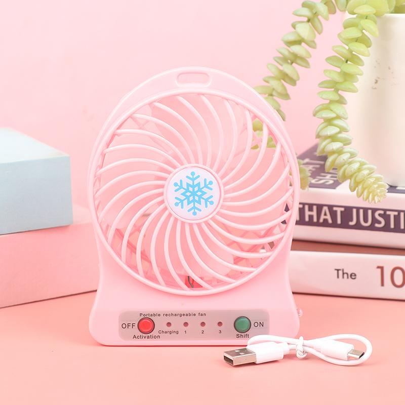 Вентилятор настольный Mini Fan USB на аккумуляторе 14х10х4 см Розовый (MX-3288-11318R) - фото 2