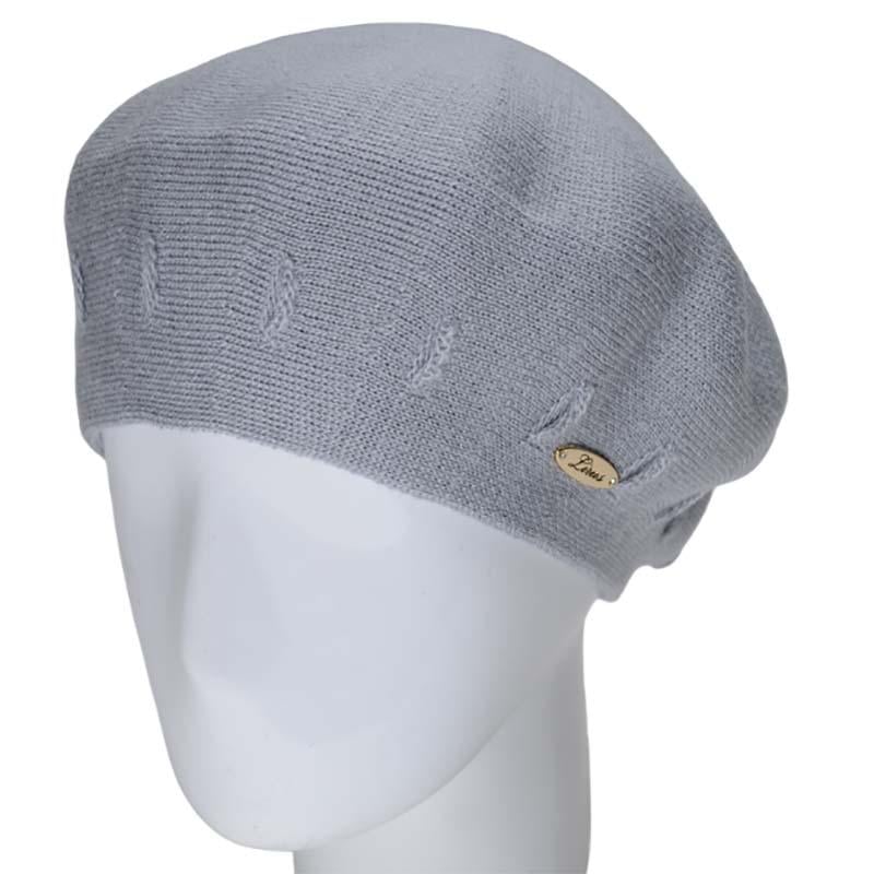 Берет жіночий Lirus Єлі подвійної тонкої в'язки Сіро-блакитний (119102)