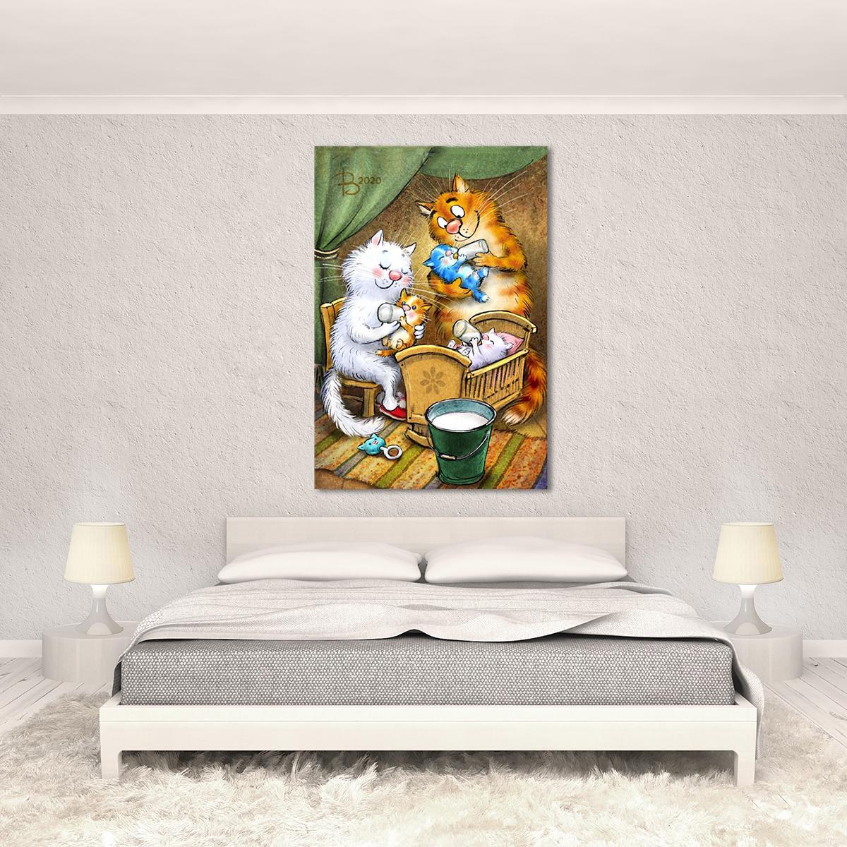 Модульная картина Семейство 1 модуль 70x105 см