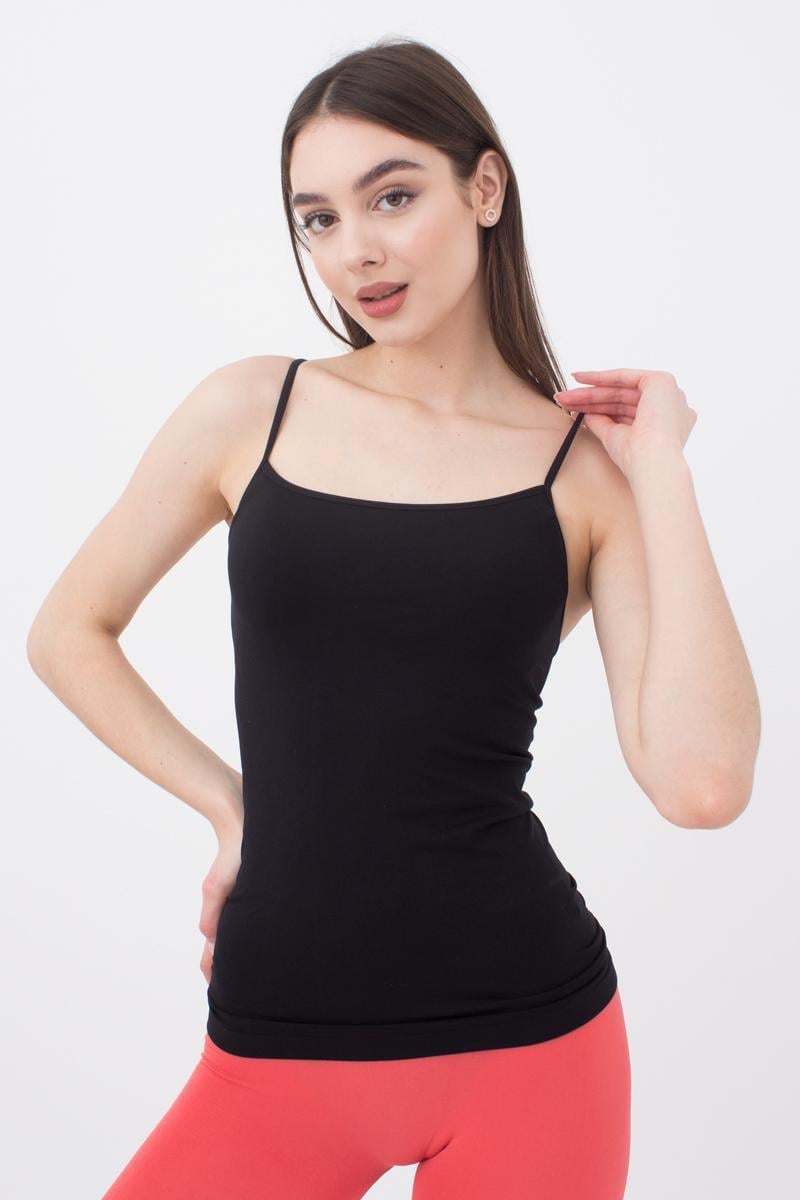 Женская майка бесшовная на тонких бретелях Giulia CAMISOLE L/XL Black-black (48231169121990 - фото 2