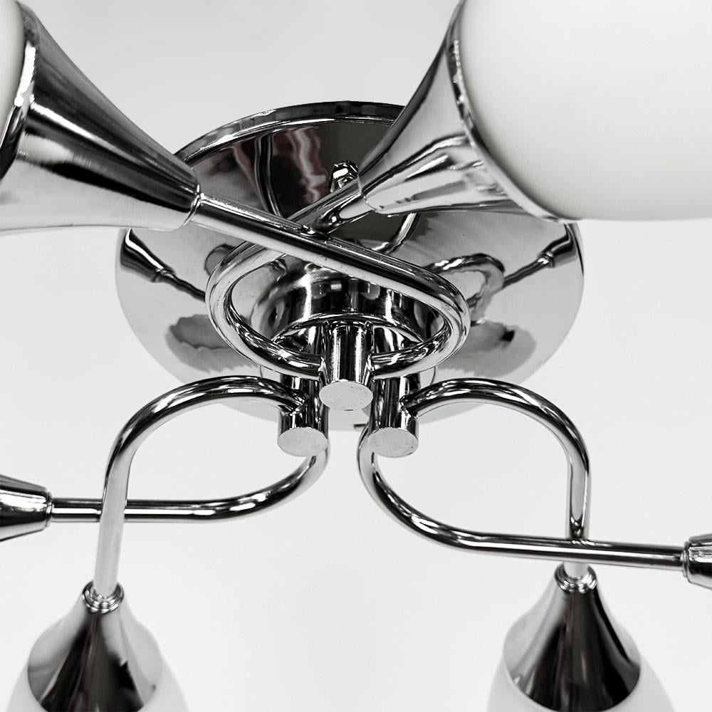 Люстра стельова на 6 білих плафонів Срібний (91066/6) - фото 7 Люстра стельова на 6 білих плафонів Срібний (91066/6) - фото 7