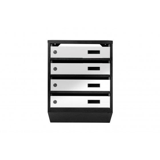 Ящик почтовый многосекционный ЯП-04М бейджик Черный/Серый