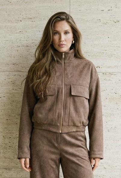 Бомбер женский замшевый Seventeen XXL-3XL Коричневый