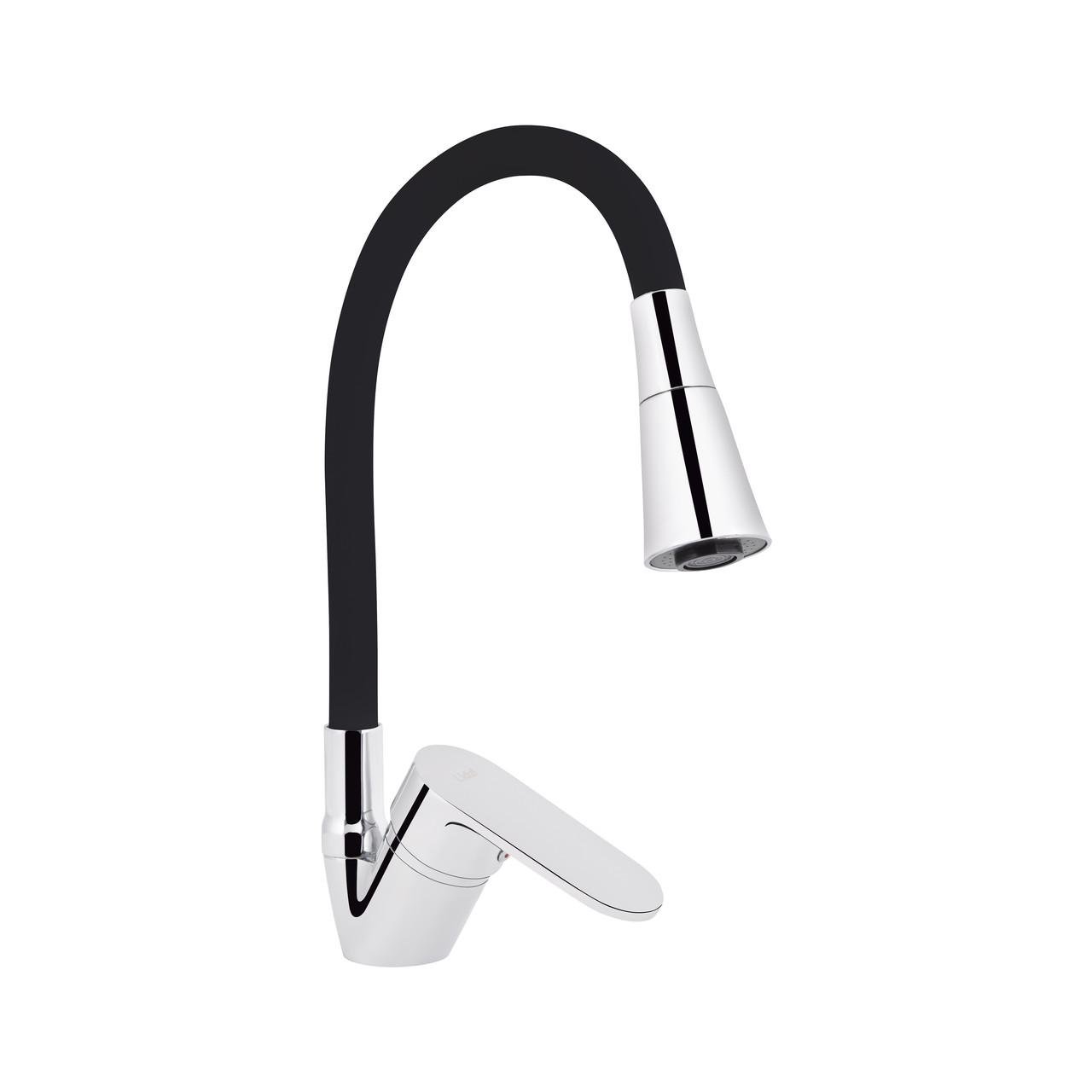 Змішувач для кухні Lidz Tani 008F3 з гнучким виливом k40 LDTAN008F3BCR39484 Black/Chrome (2553560863)