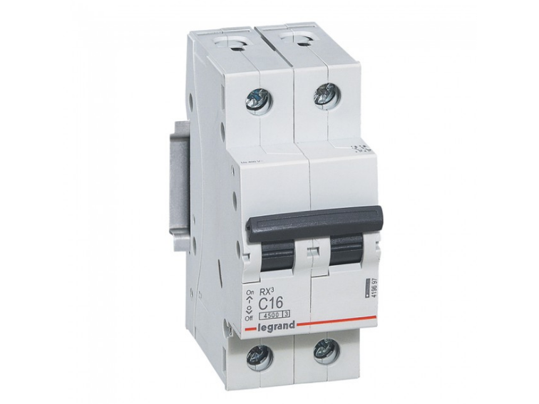 Автоматический выключатель LeGrand RX3 2P 16A C 4.5kA (34082642)