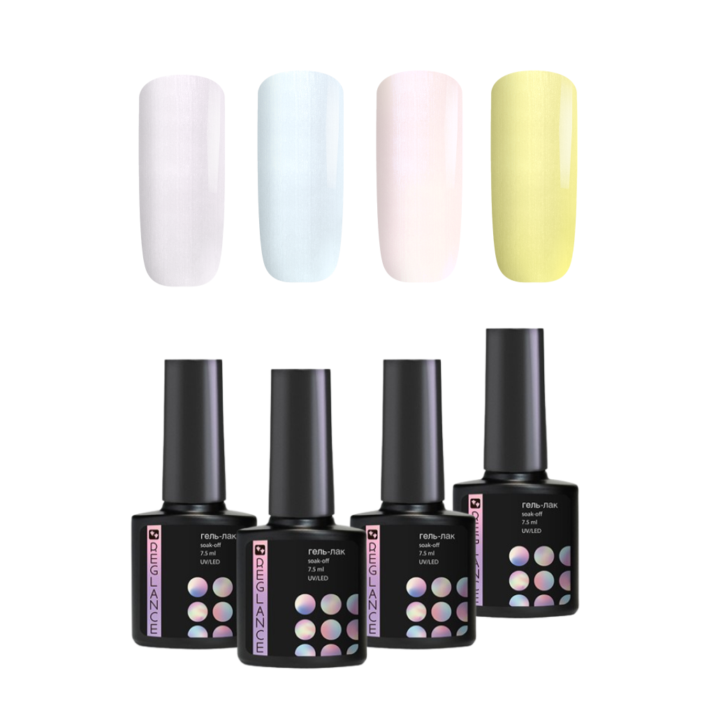 Набір гель-лаків з перламутром Reglance Pearls 4 шт. 7,5 мл