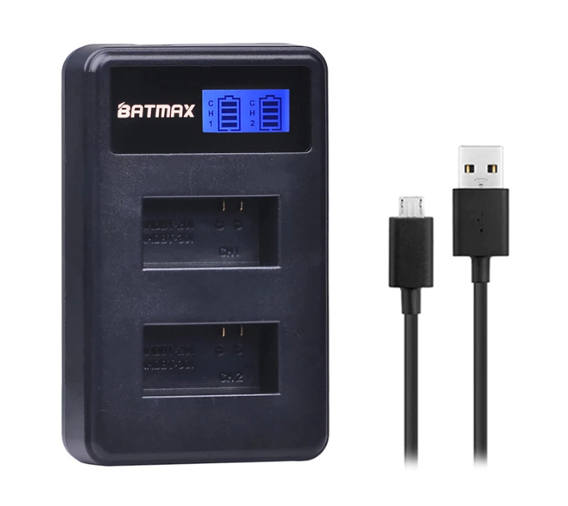 Зарядное устройство Batmax для 2-х аккумуляторов экшен-камеры Hero 3 AHDBT-301/201  (1306383273)