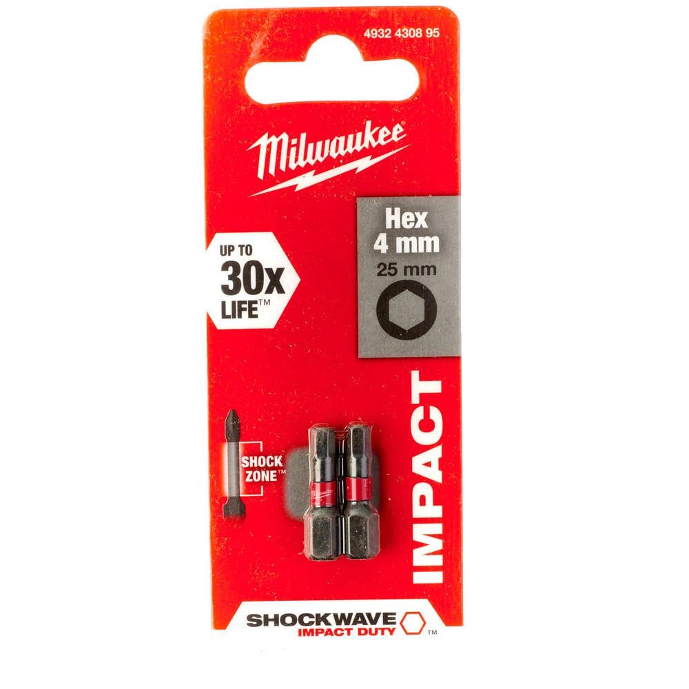 Бита Milwaukee Shockwave Impact Duty Hex4х25 мм 2 шт. (4932430895)