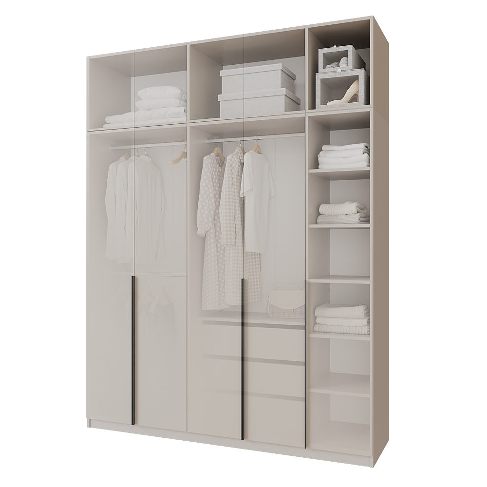 Шкаф распашной с тумбой и антресолью Меблітренд Чиназес Чита-2000.4 2000х500х2450 мм Кашемир (27438136) - фото 3 Шкаф распашной с тумбой и антресолью Меблітренд Чиназес Чита-2000.4 2000х500х2450 мм Кашемир (27438136) - фото 3