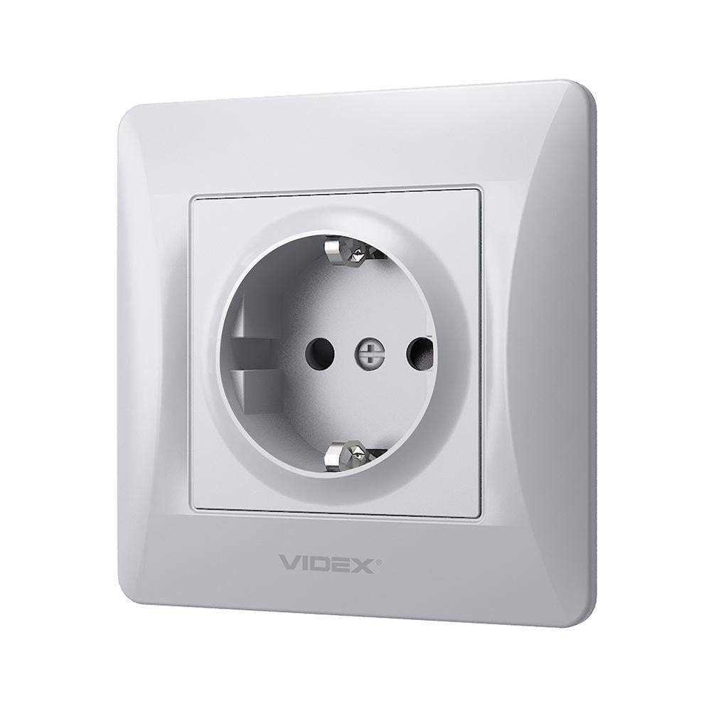 Розетка Vіdeх Bіnerа одинарная с заземлением Серебряный (22551054) Розетка Vіdeх Bіnerа одинарная с заземлением Серебряный (22551054)