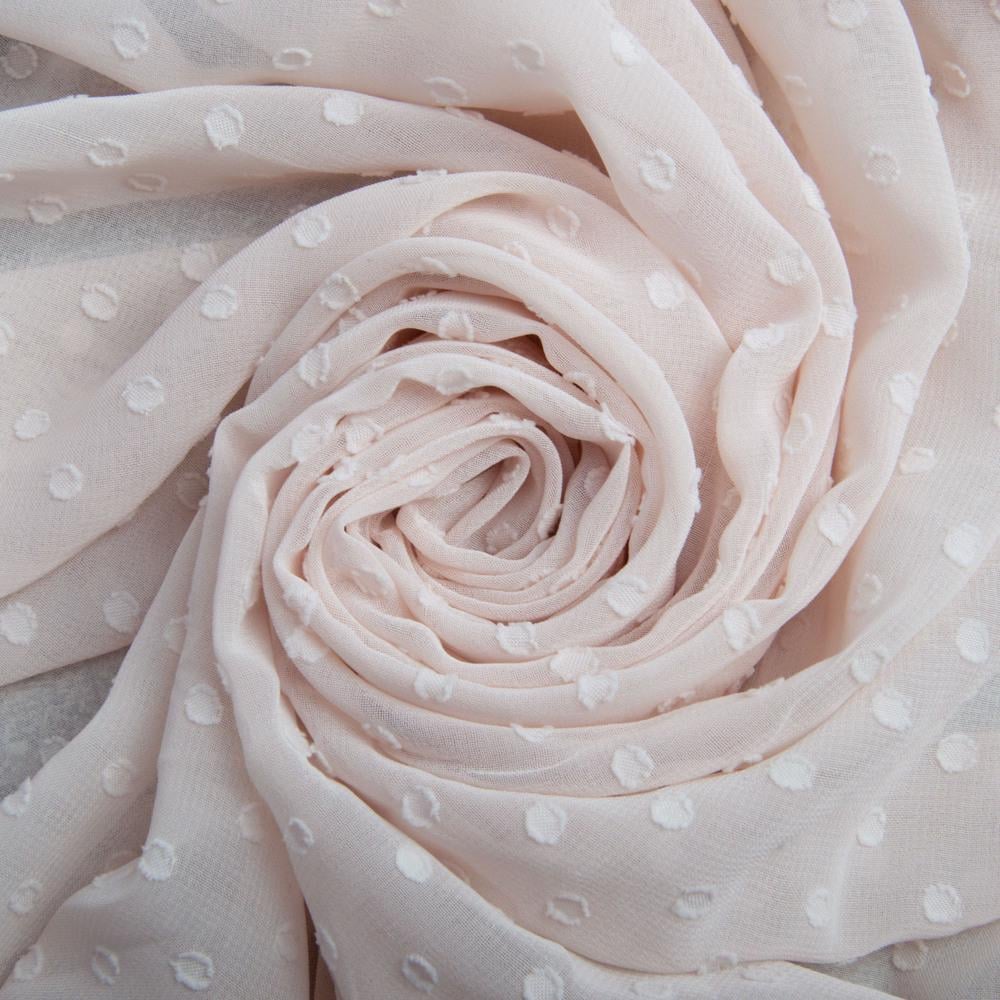 Тканина плательна шифон жакард легка пудра