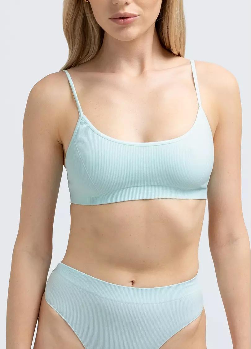 Топ бесшовный в рубчик Giulia CAMI TOP RIB на тонких бретельках S/M Green/Mint (34570445)
