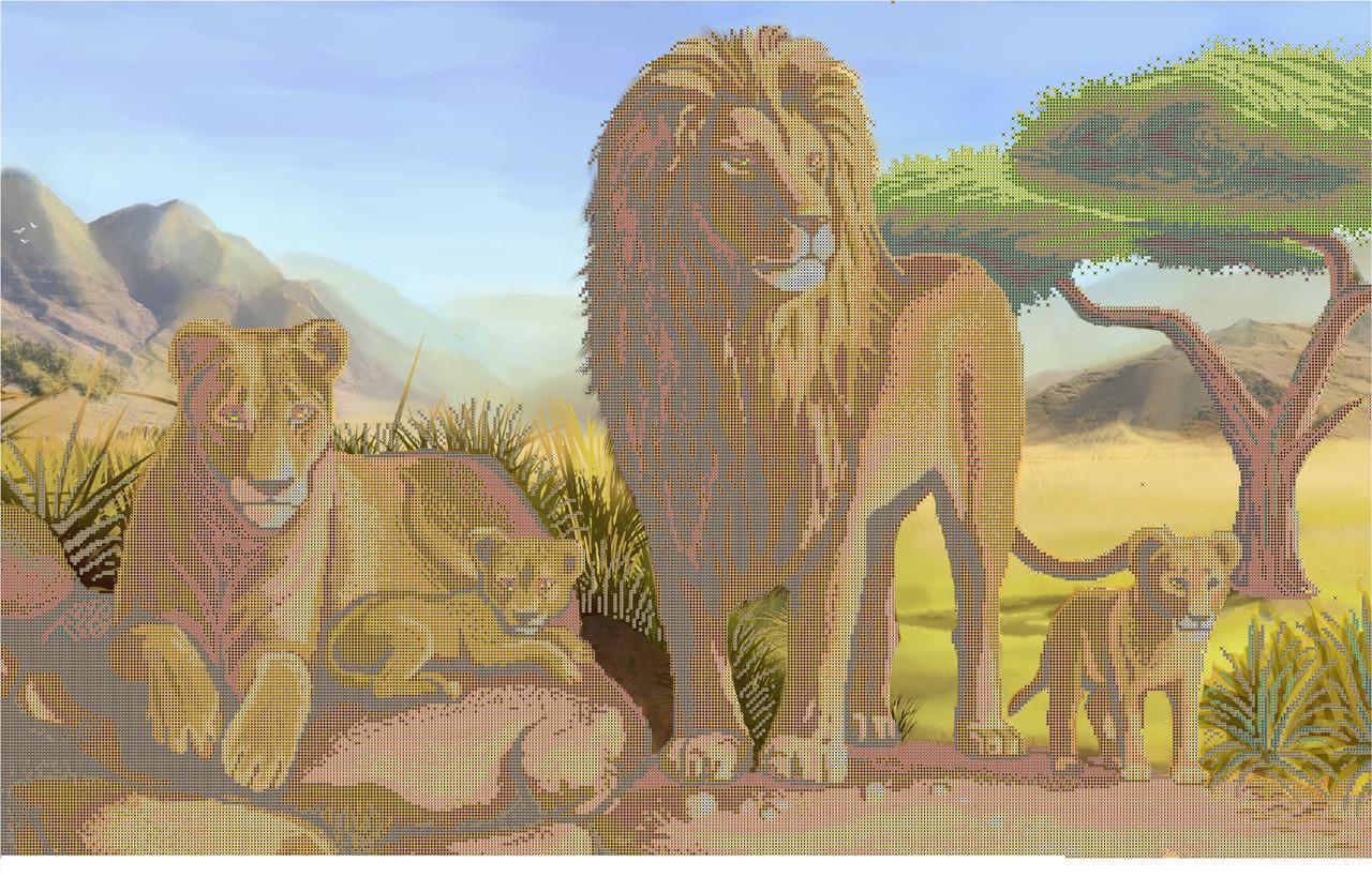 Схема вышивки бисером А1 Львиное царство (653115928А)