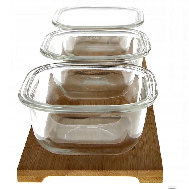 Набір соусників 3 шт. на бамбуковій підставці (45206) - фото 2 Набір соусників 3 шт. на бамбуковій підставці (45206) - фото 2