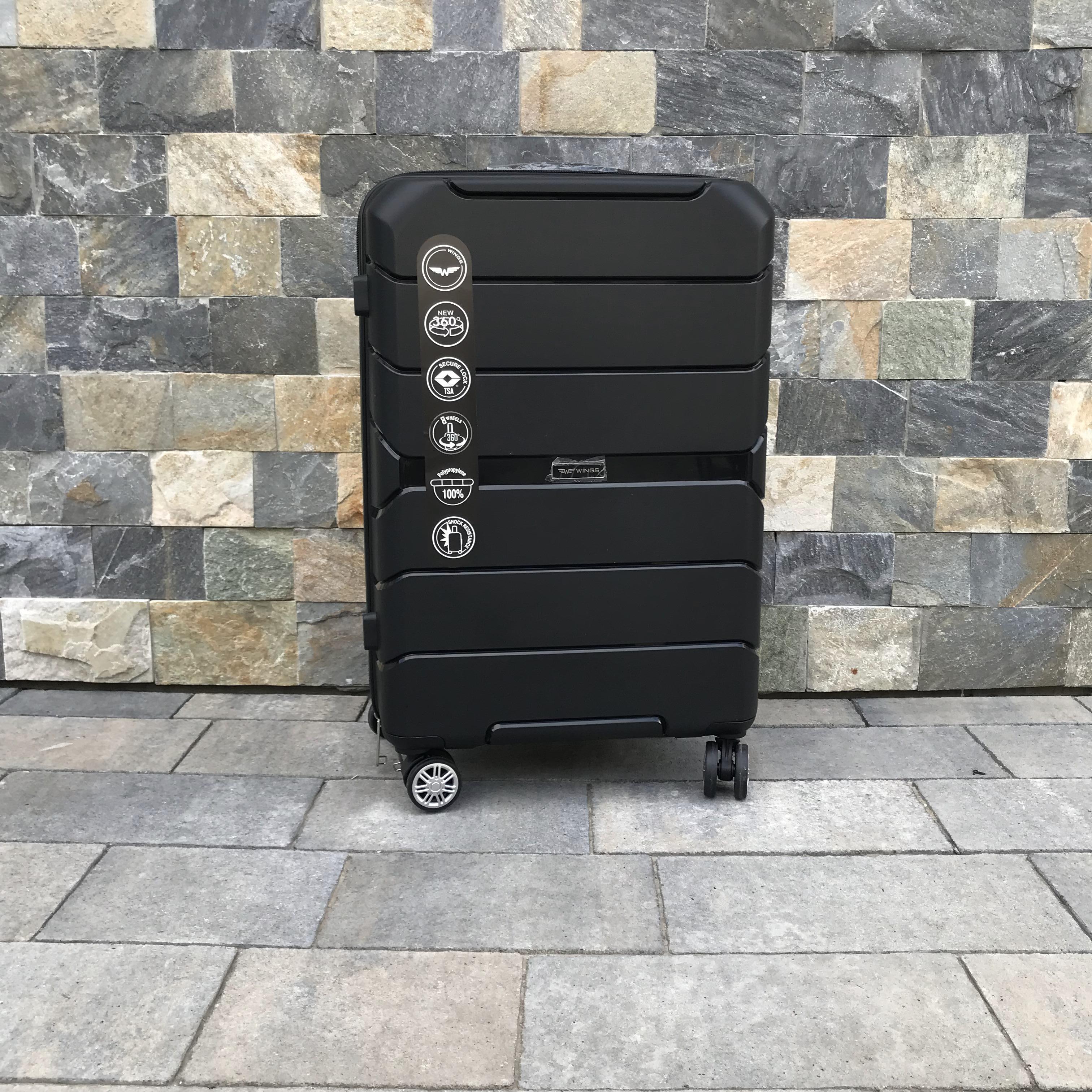 Валіза дорожня з поліпропілену Wings PP05 M Чорний (7036031) - фото 7