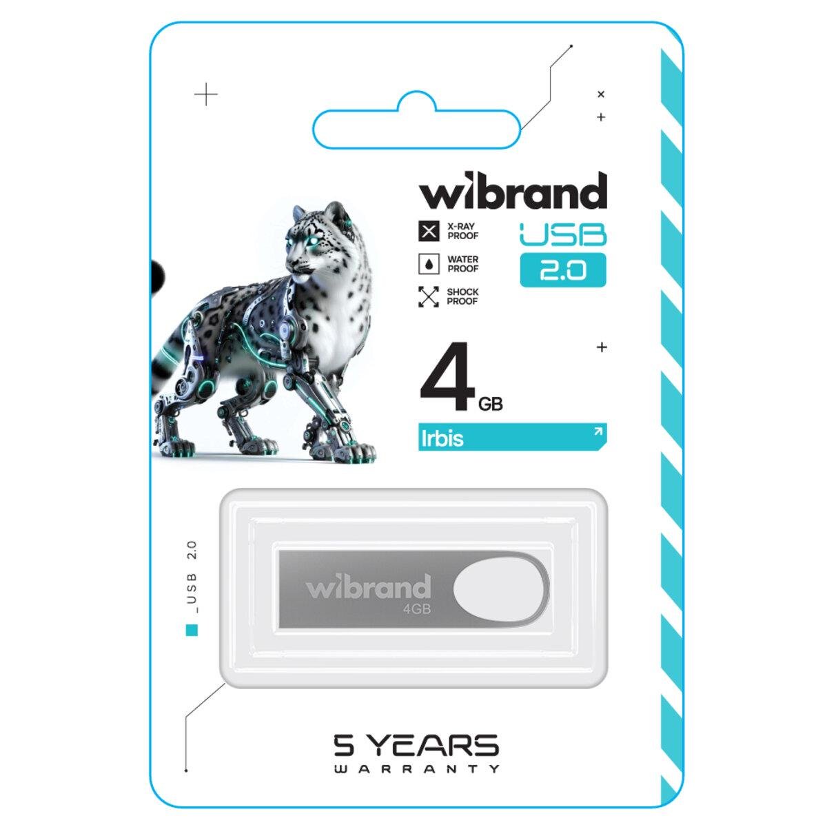 Флэш-память USB моноблок Wibrand WI2.0/IR4U3S USB 2.0 Irbis 4 Gb Silver (602152) - фото 1