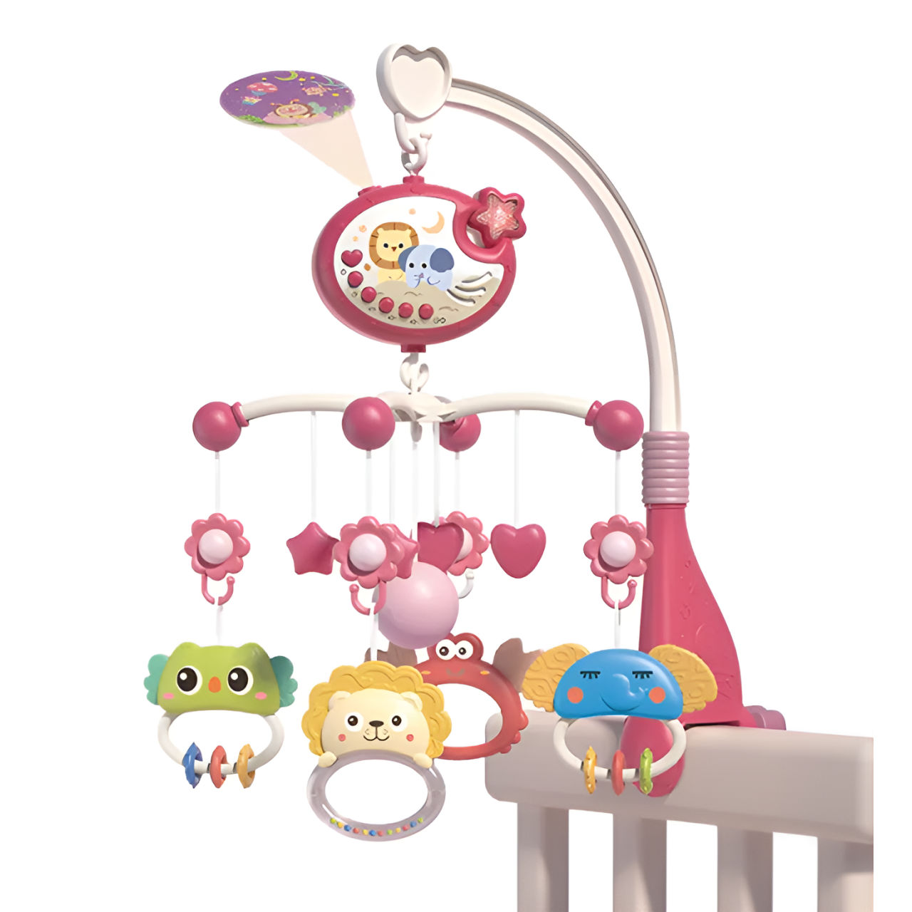 Карусель на кроватку мобиль детский для детей с музыкой пультом проектором на коляску (2626256600)