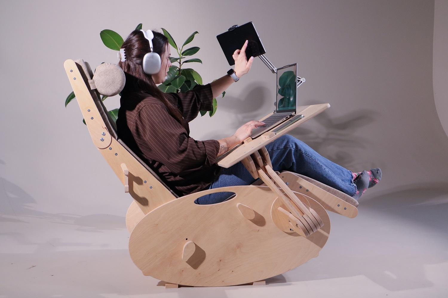 Стіл комп'ютерний трансформер ТО-17 для роботи напів-лежачи та лежачи Натуральний - фото 2 Стіл комп'ютерний трансформер ТО-17 для роботи напів-лежачи та лежачи Натуральний - фото 2