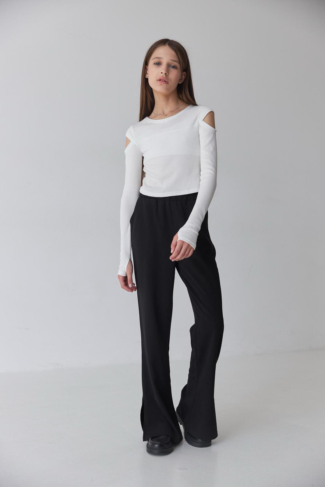 Брюки-клеш для девочки Valza 3412 116 см Черный - фото 4 Брюки-клеш для девочки Valza 3412 116 см Черный - фото 4