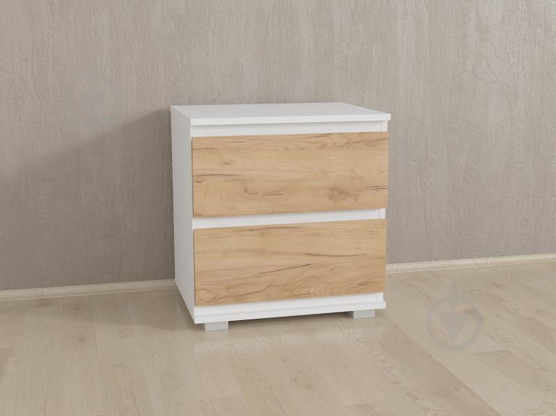 Прикроватная тумбочка Forte Alicia Ш 502 / В 535 / Г 390 Белый-Дуб крафт