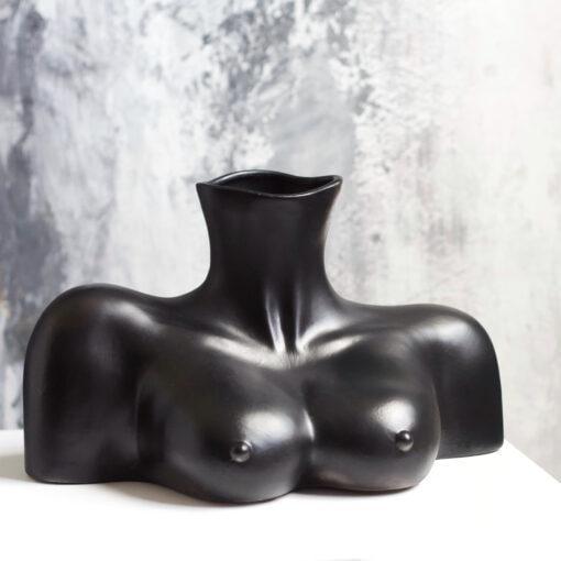 Ваза для цветов Монро в форме женской груди 39х23 см Черный (15880-2)
