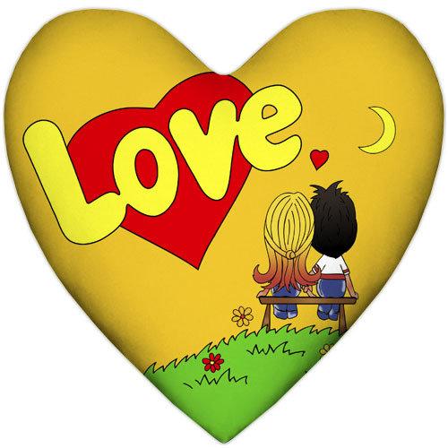 Подушка сердце Love 37x37 см Желтый (4PS_17LV003)