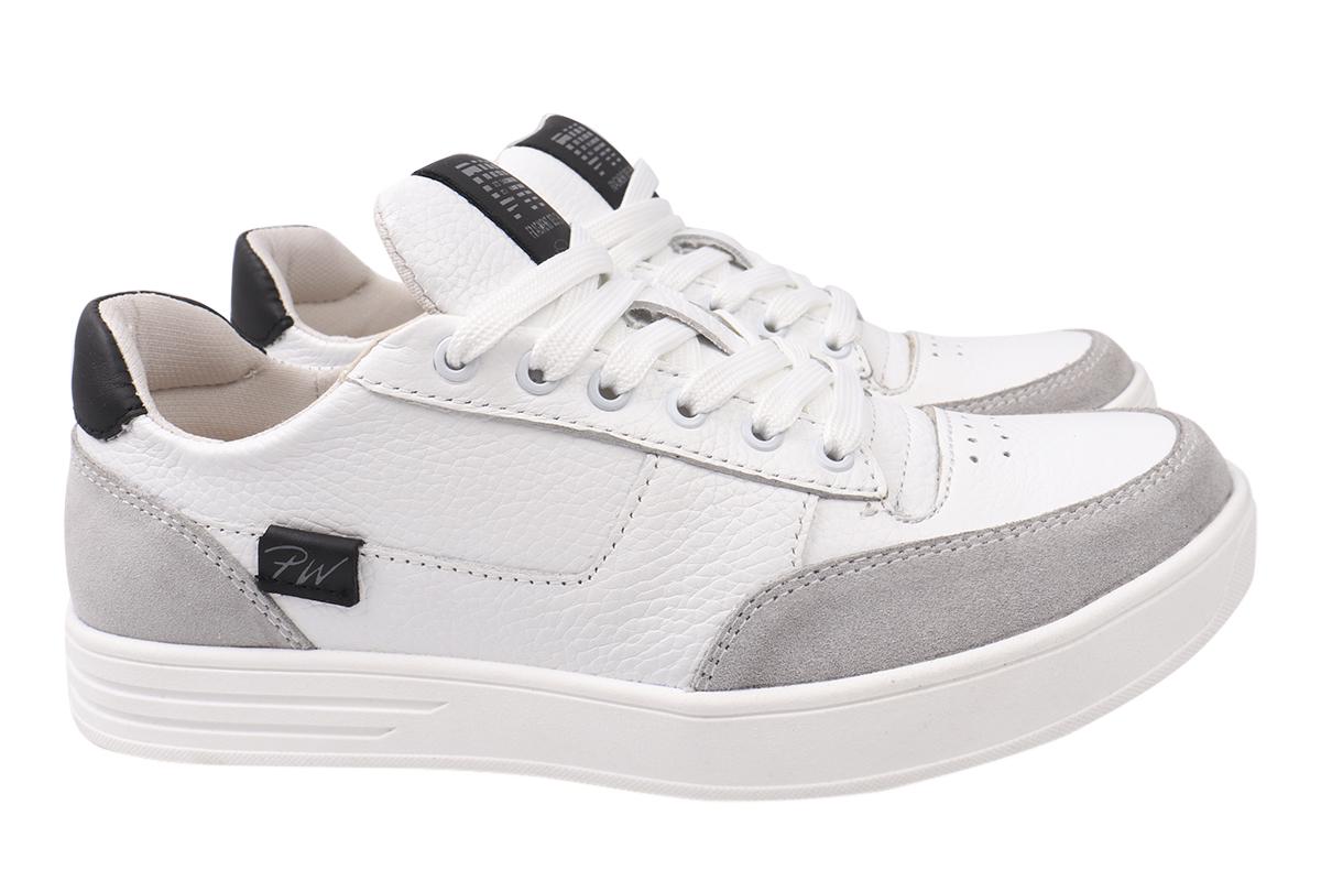 Кеды мужские Golovin из кожи на низком ходу на шнуровке р. 40 Белый (132-21DTC)