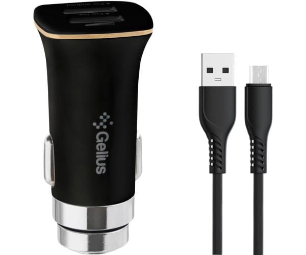 Зарядное устройство автомобильное Gelius Pro Apollo GP-CC01 USB 3,1A Cable Micro USB Black