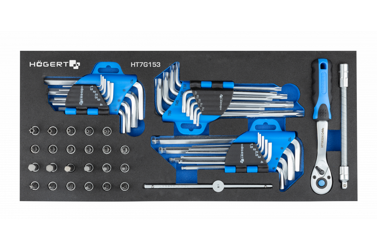Комплект ключей Hoegert HT7G153 шестигранных 53 шт.