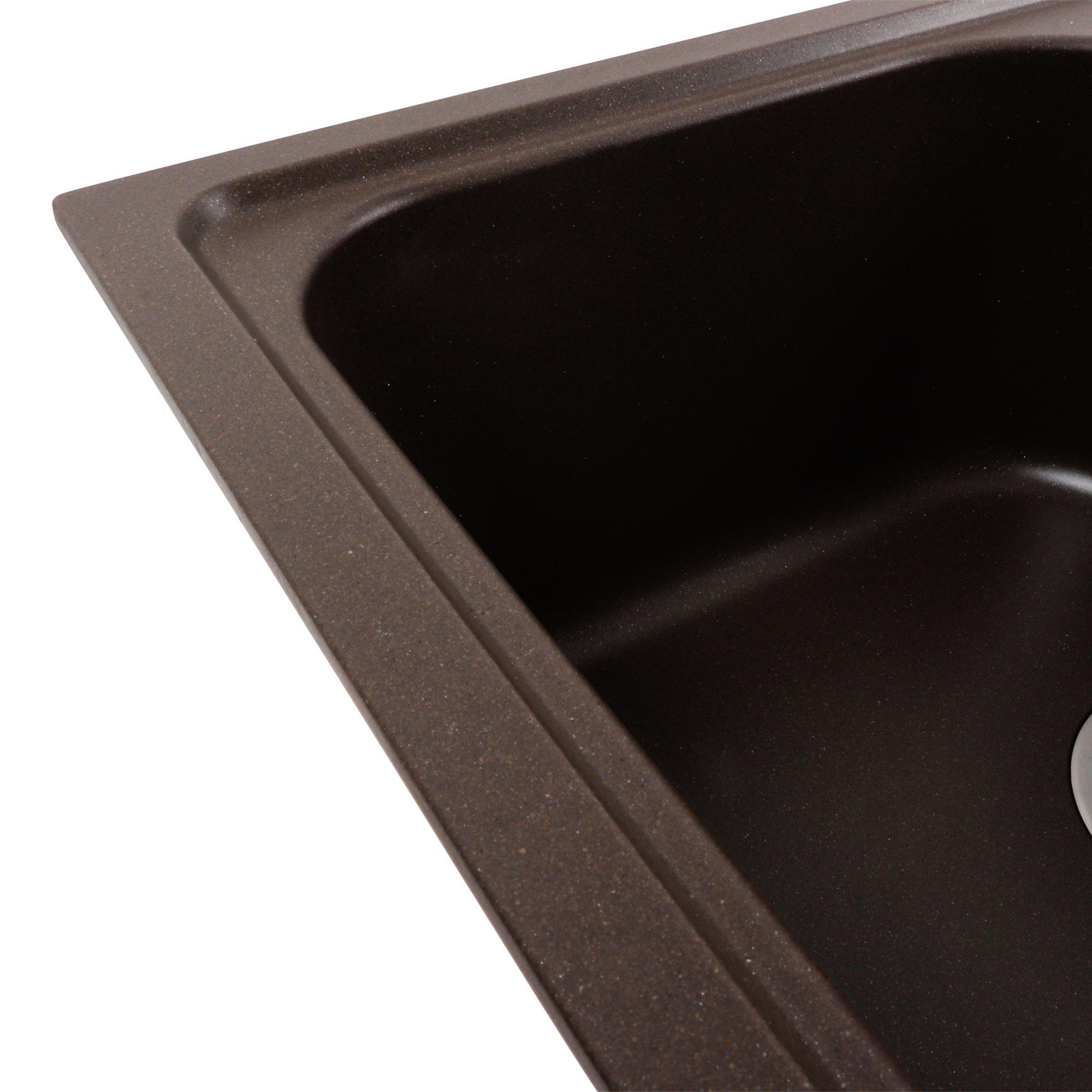 Мийка гранітна для кухні Platinum 7950 Equatoria матова Темна скеля - фото 4