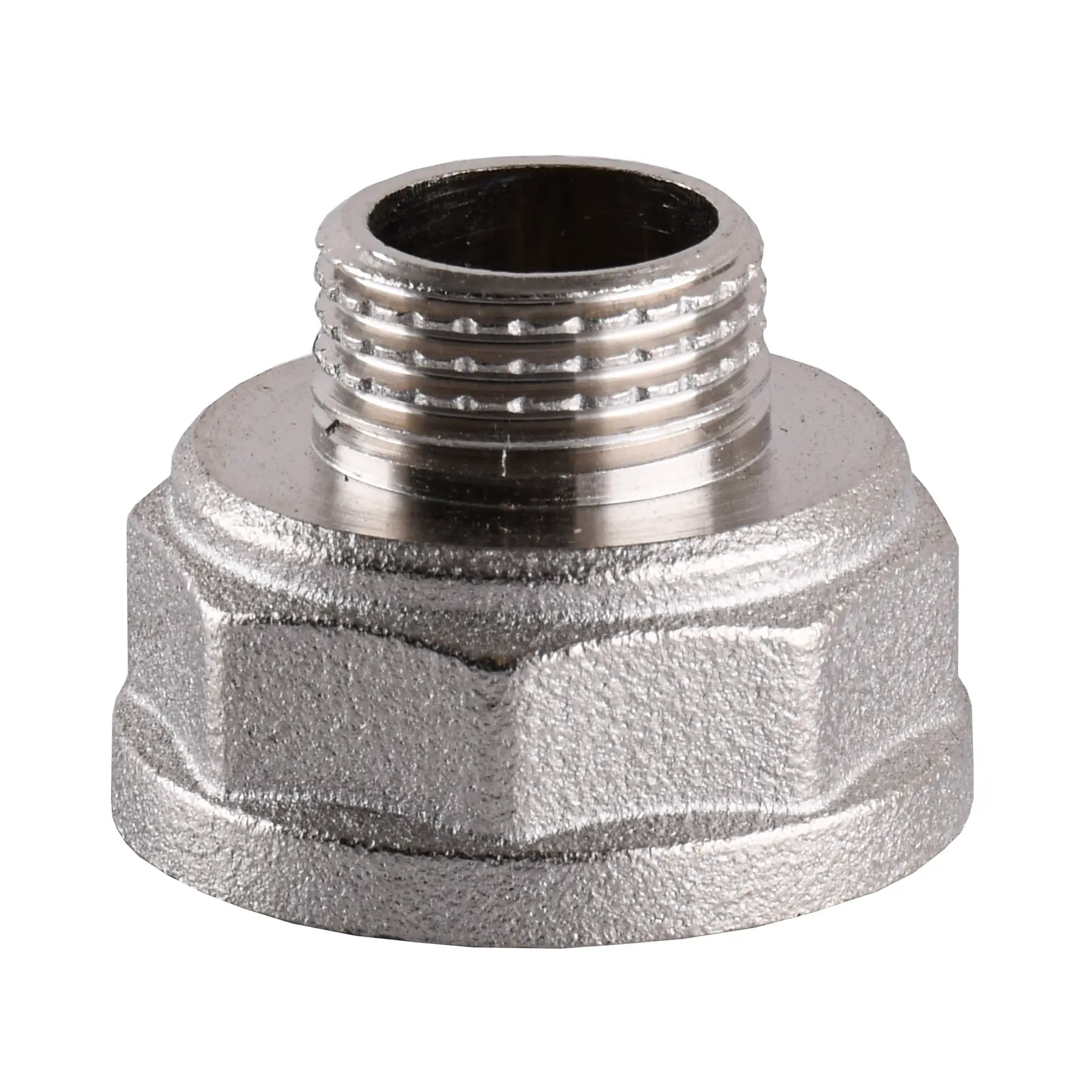 Перехідник редукційний нікельований 1″ВРх1/2″ЗР штампований (А0602Анк VA)