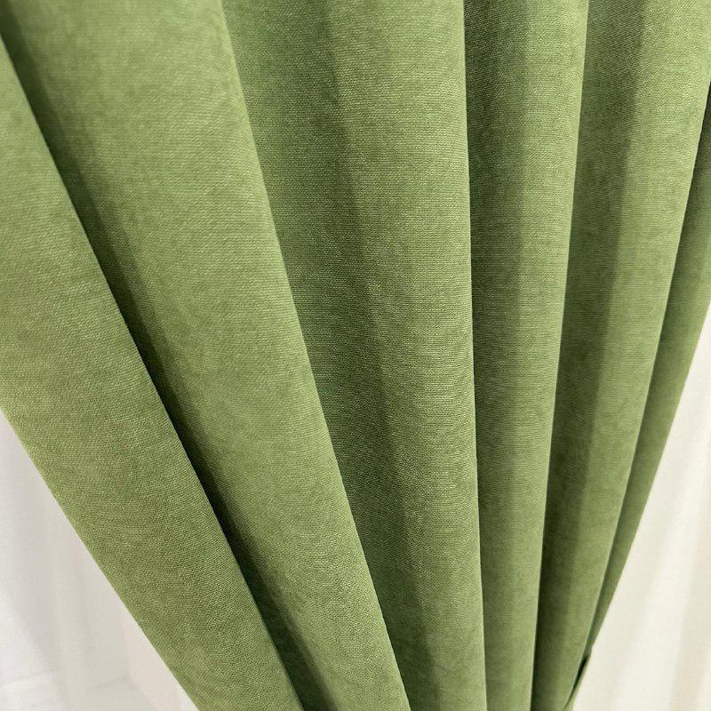 Комплект штор микровелюр 2 шт. 1,5х2,7 м готовые на шторной тесьме 6 см Оливковый (petek-586) - фото 4