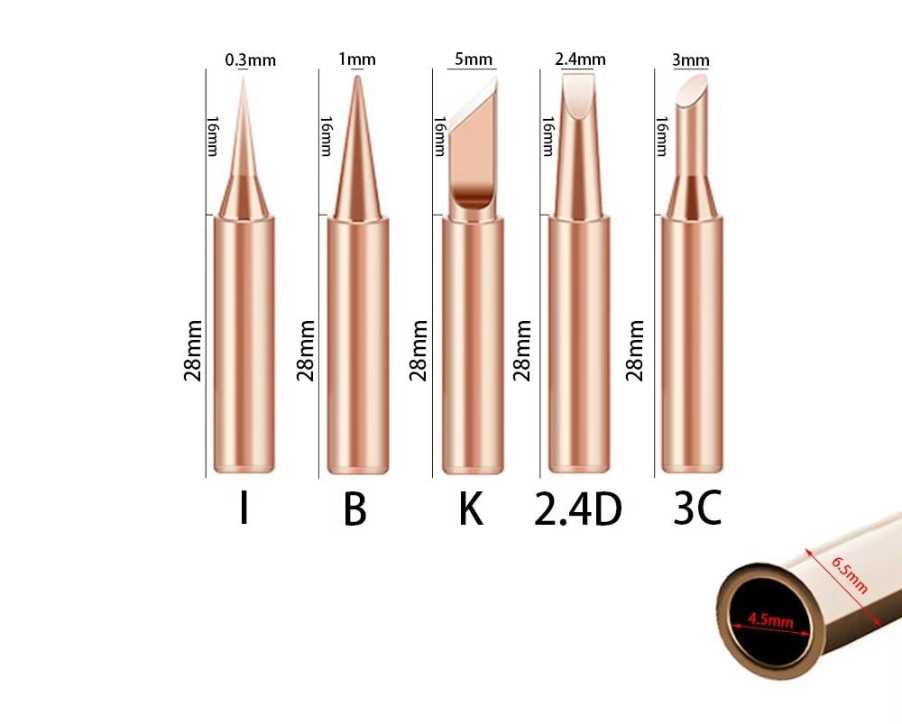 Набір мідних жал для паяльника 900М 5шт. (M111) - фото 2
