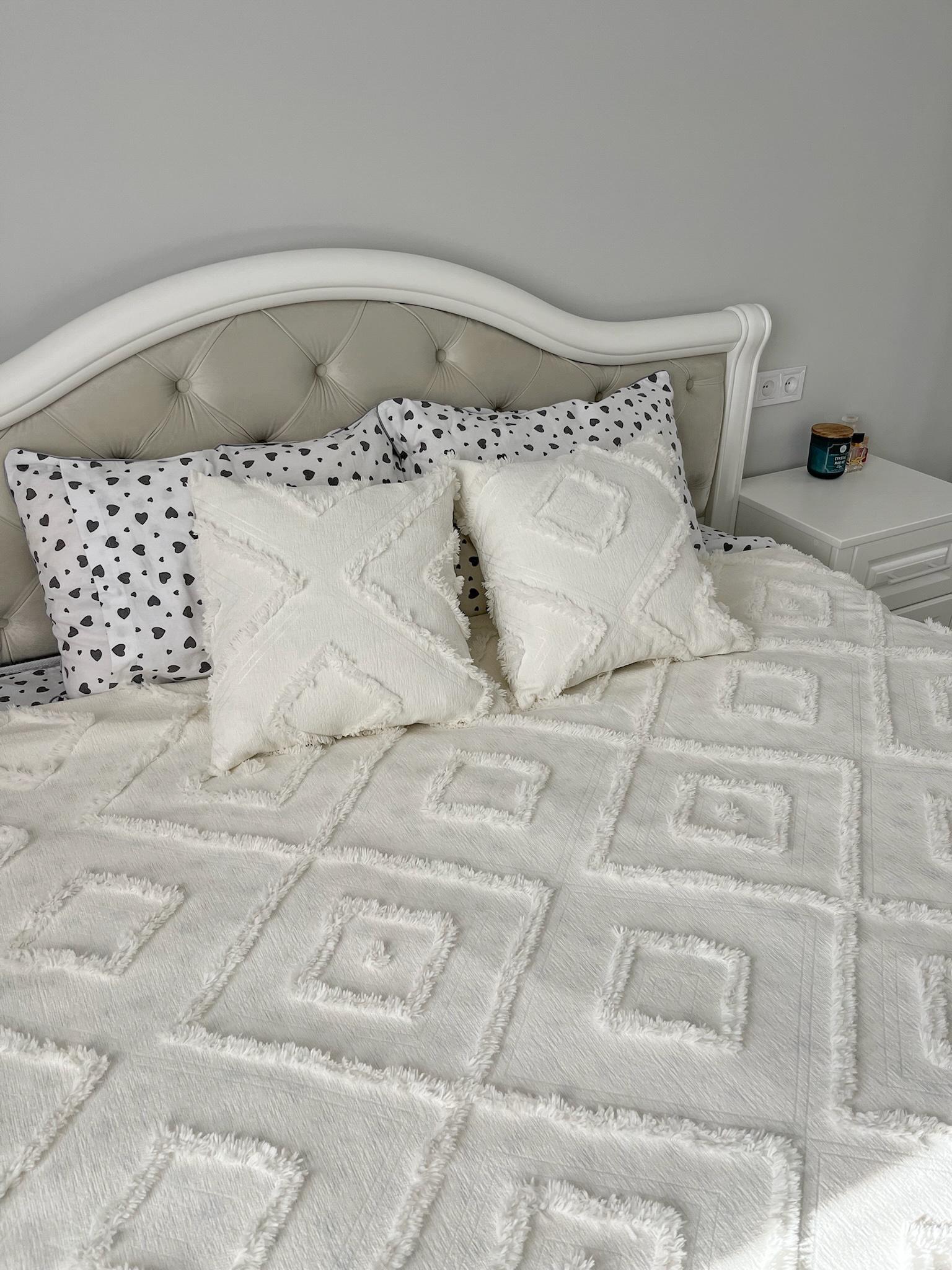 Покривало у скандинавському стилі 260х240 см Білий - фото 6