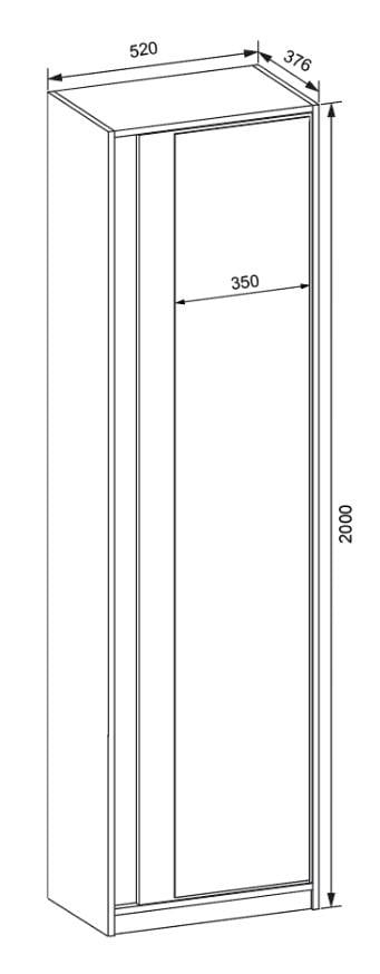 Шкаф пенал для одежды Мастер Форм Брайт 520х376х2000 мм Белый (20538) - фото 3 Шкаф пенал для одежды Мастер Форм Брайт 520х376х2000 мм Белый (20538) - фото 3