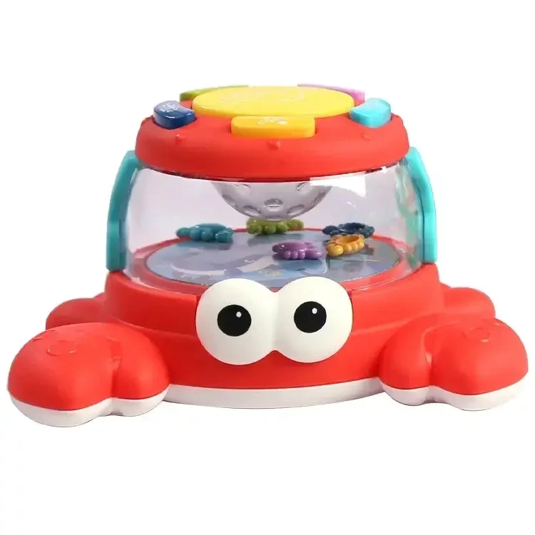 Краб музичний Bambi підсвічування/звуки/мелодії/колискові/з барабаном Червоний (65181)