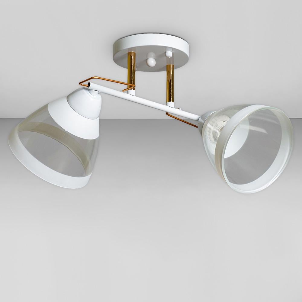 Люстра потолочная Light House SC-18697/2 FG/WH 430х230х240 мм Белый/Золотой/Прозрачный