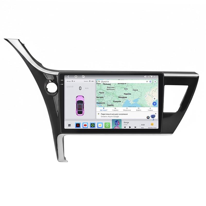 Автомагнитола штатная Lesko для Toyota Auris II Рестайлинг 2015-2018 4/64 QLED CarPlay 4G Wi-Fi GPS 360 Prime 10" (32467983)